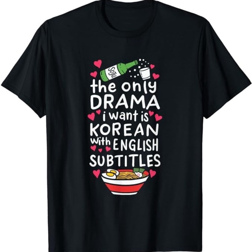 Korean drama funny t shirt ramen graphic tee NWT